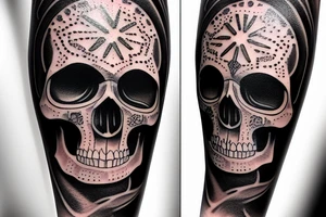self love body touch dark skull tattoo idea
