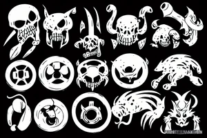 Retro videogame background enemies tattoo idea