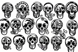 clock in a skull tattoo idea
