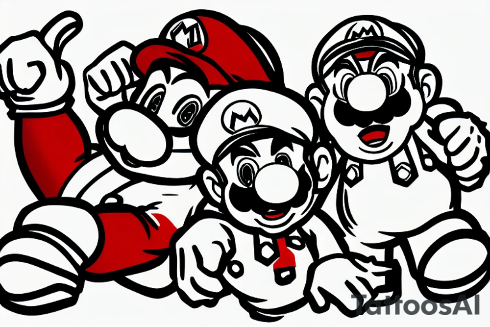 Super Mario, duke nukeem, red alert, doom tattoo idea