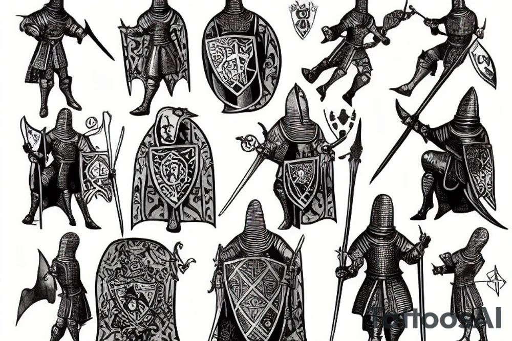 Bored medieval knight tattoo idea