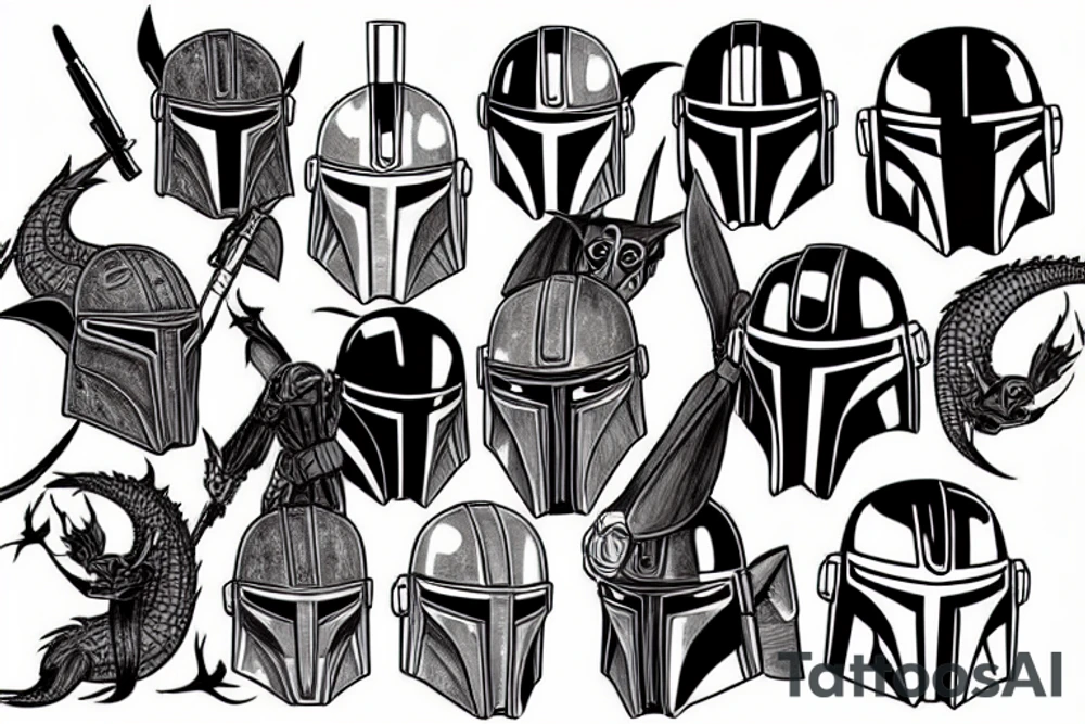 The mandalorian on a dragon tattoo idea