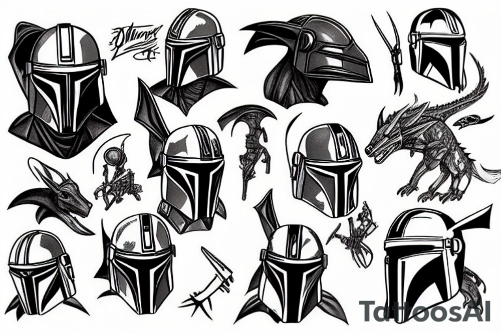 The mandalorian on a dragon tattoo idea