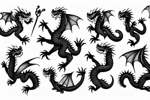 3 little dragons tattoo idea
