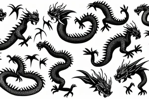 3 little dragons tattoo idea