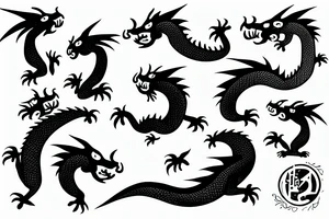 3 little dragons tattoo idea