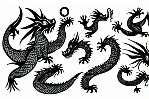 3 little dragons tattoo idea