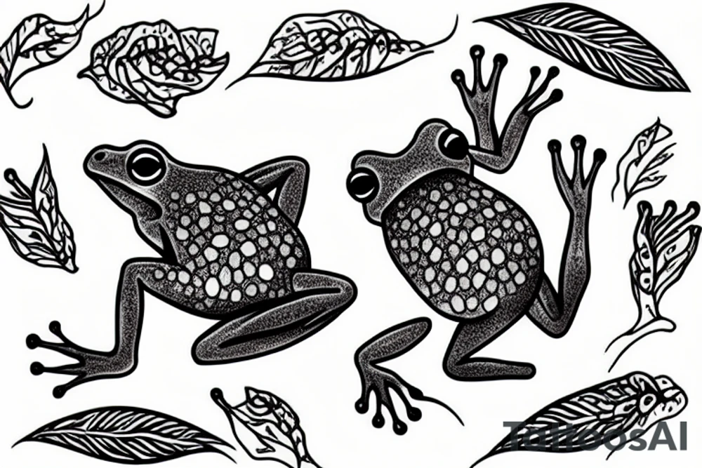 little frog drinking tea tattoo idea
