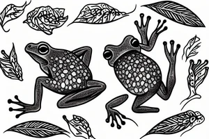 little frog drinking tea tattoo idea