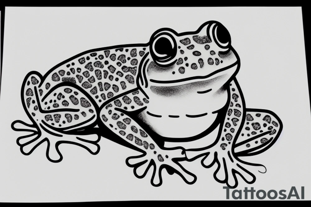 little frog drinking tea tattoo idea