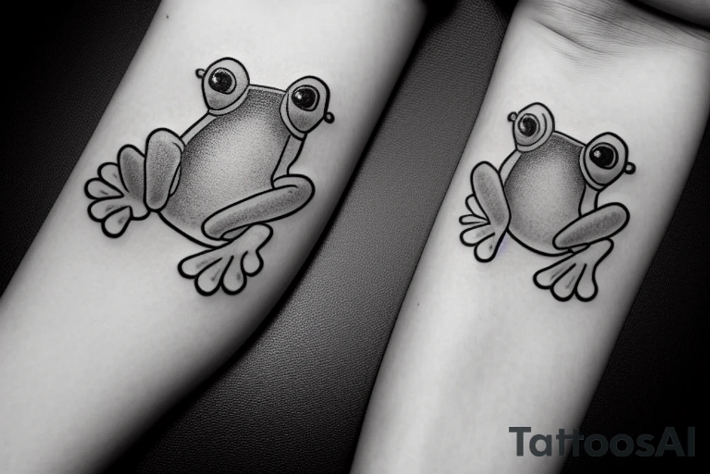 little frog drinking tea tattoo idea