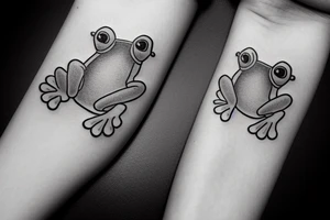 little frog drinking tea tattoo idea