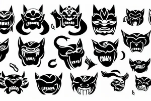 Panther Oni Mask tattoo idea