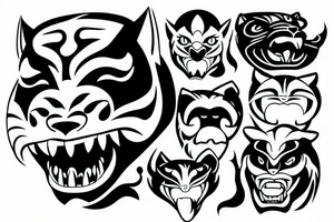 Panther Oni Mask tattoo idea