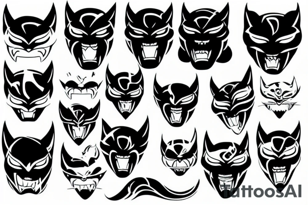 Panther Oni Mask tattoo idea