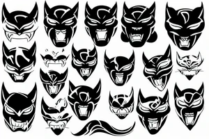 Panther Oni Mask tattoo idea
