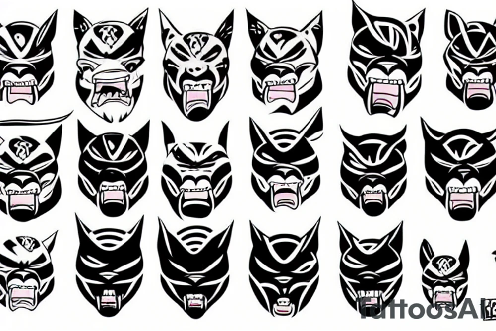Panther Oni Mask tattoo idea