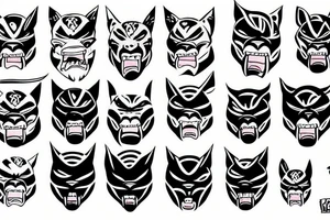 Panther Oni Mask tattoo idea