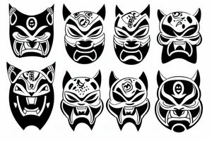 Oni Mask with panther tattoo idea