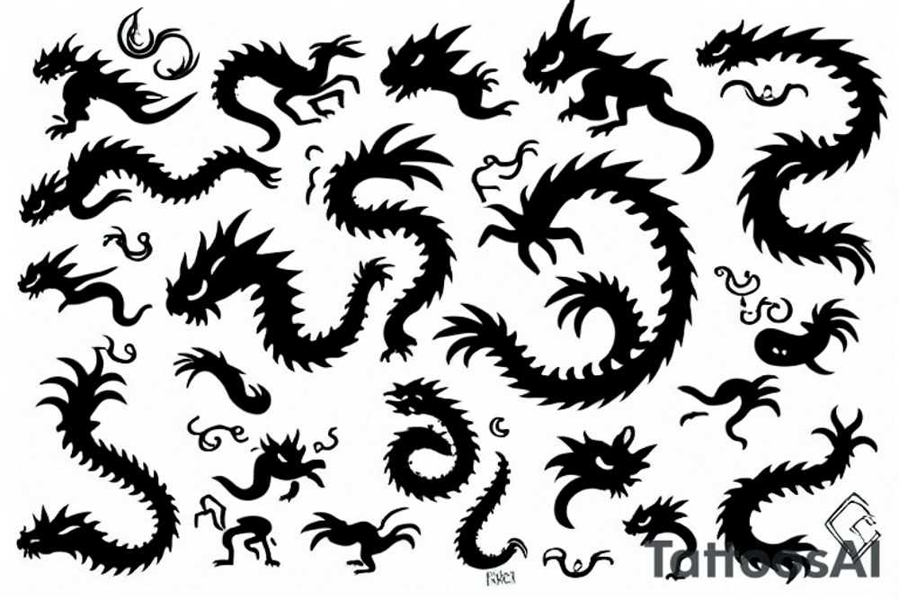 dragon cat tattoo idea