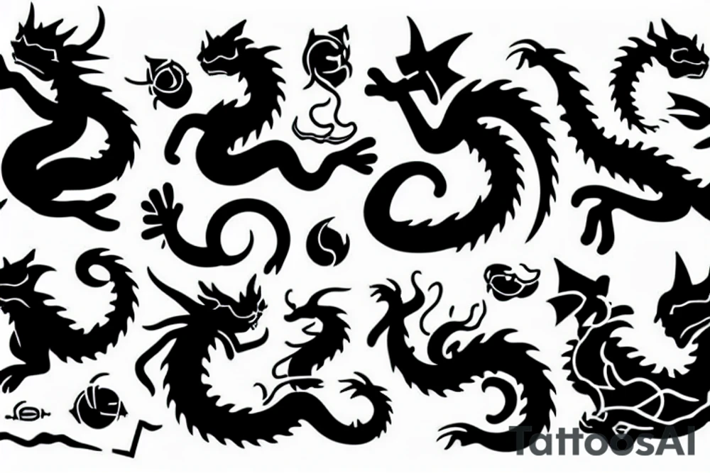 dragon cat tattoo idea