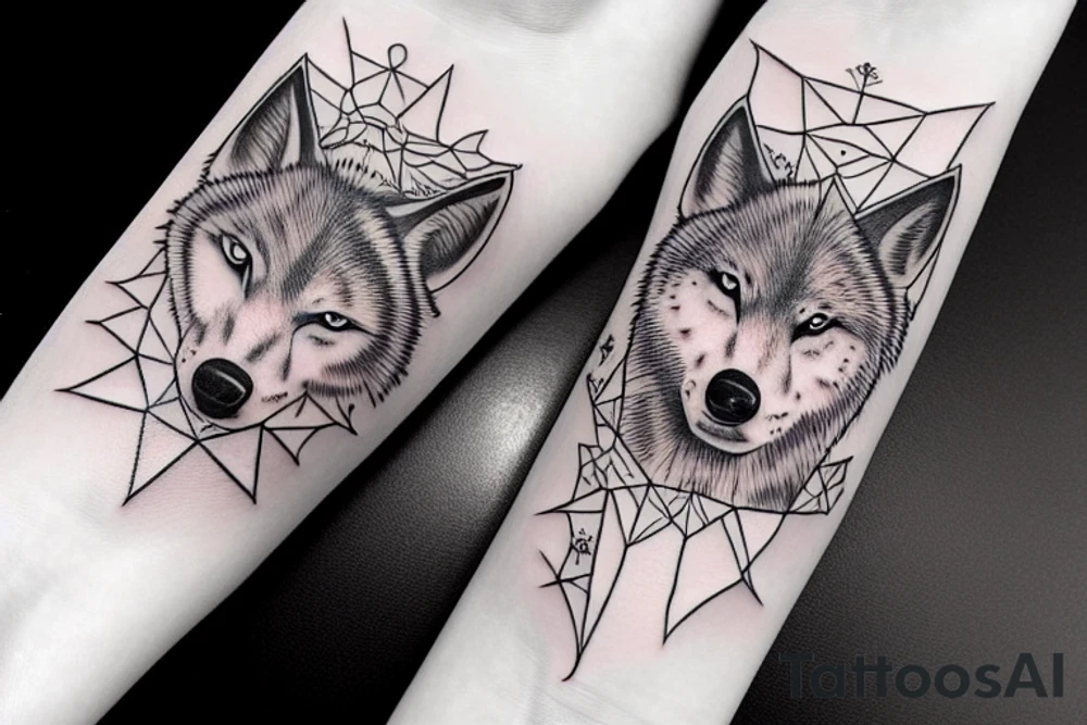 stars wolf tattoo idea