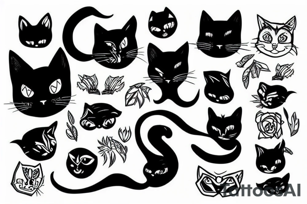 Black cat tattoo idea