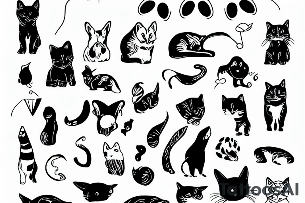 minimal pet with lines and small tattoo idea