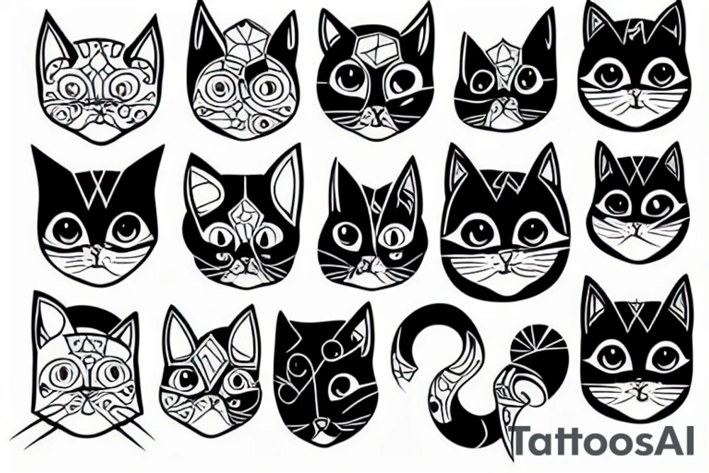 pretty cat tattoo idea