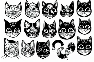 pretty cat tattoo idea