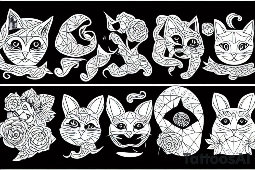 pretty cat tattoo idea