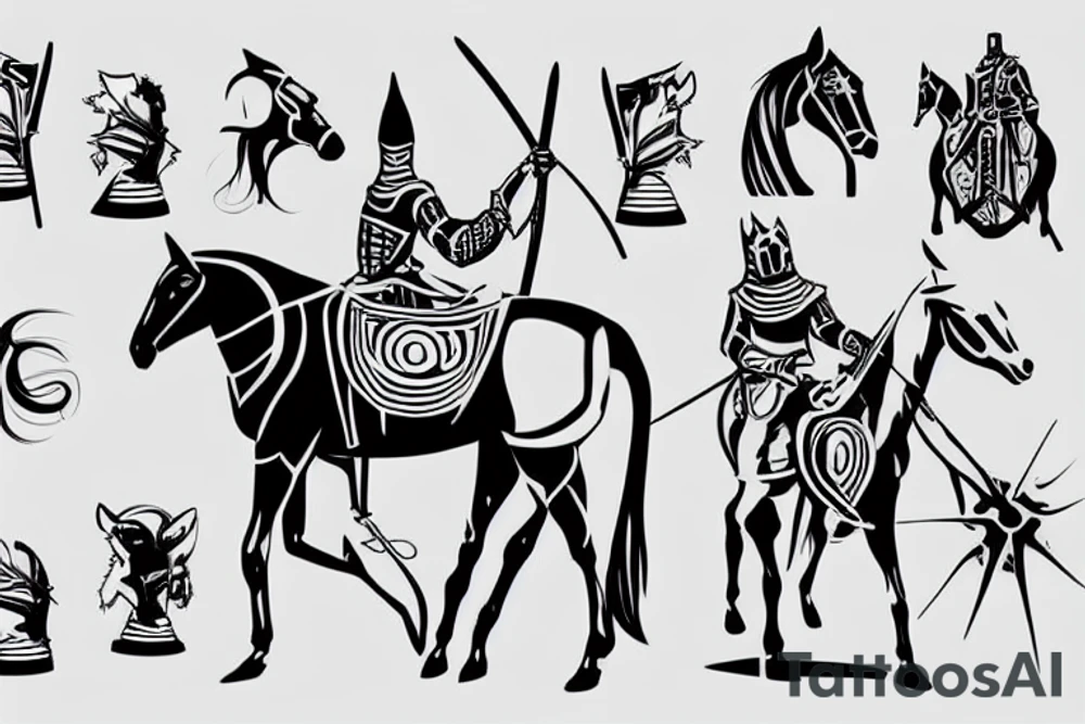 A knight on horseback charging tattoo idea