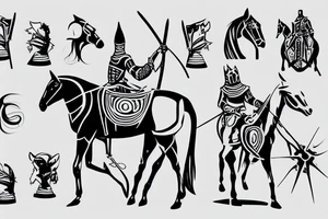 A knight on horseback charging tattoo idea