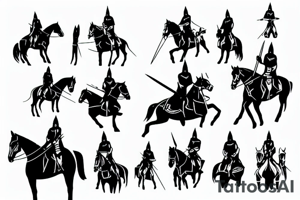 A knight on horseback charging tattoo idea