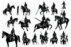 A knight on horseback charging tattoo idea