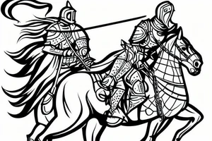 A knight on horseback charging tattoo idea