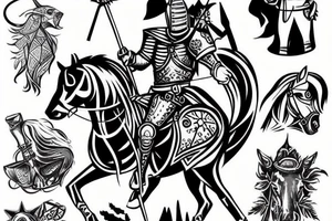 A knight on horseback charging tattoo idea