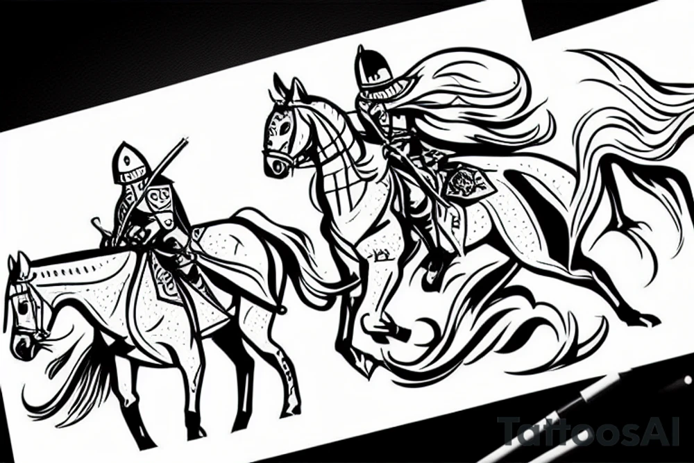 A knight on horseback charging tattoo idea