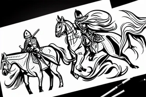 A knight on horseback charging tattoo idea