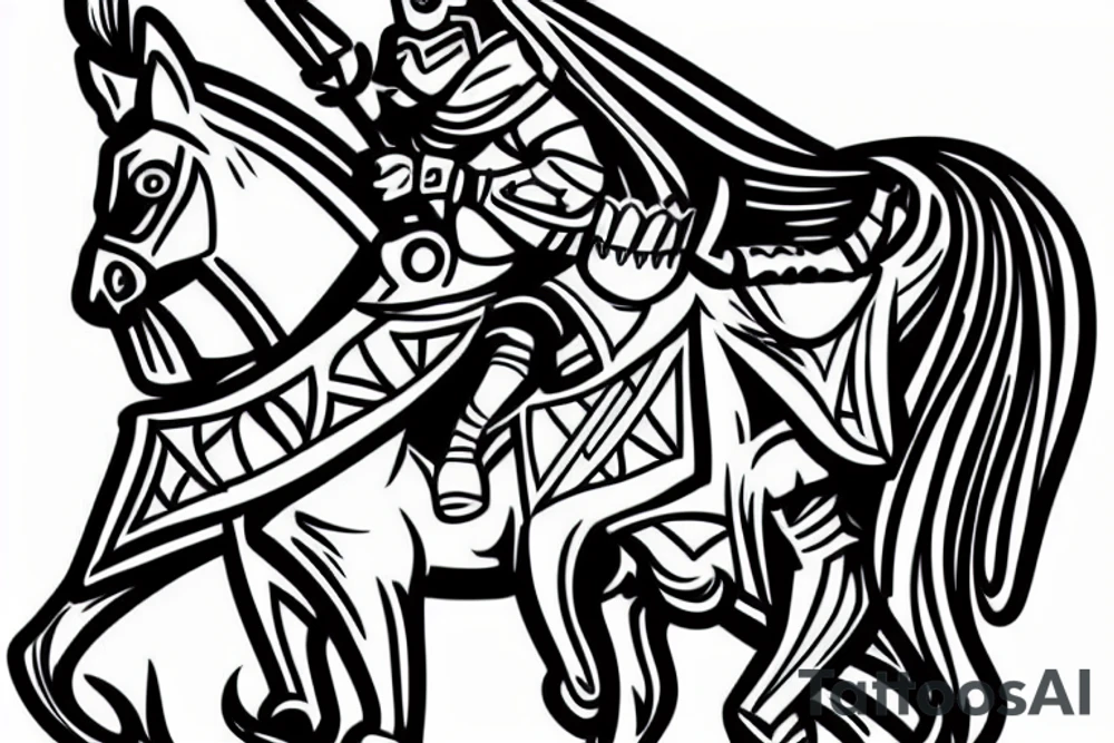 A knight on horseback charging tattoo idea