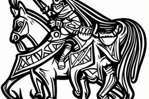 A knight on horseback charging tattoo idea
