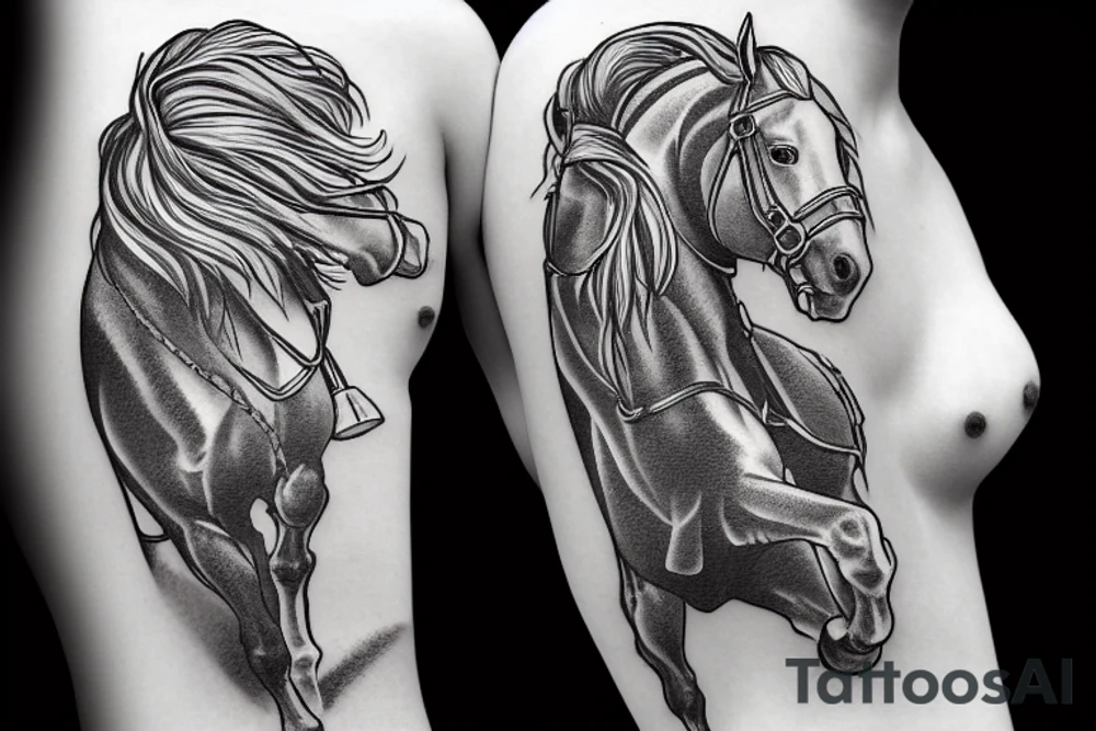 A knight on horseback galloping tattoo idea