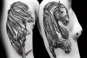 A knight on horseback galloping tattoo idea