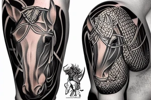 A knight on horseback galloping tattoo idea