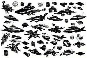 lego minifig spaceship tattoo idea