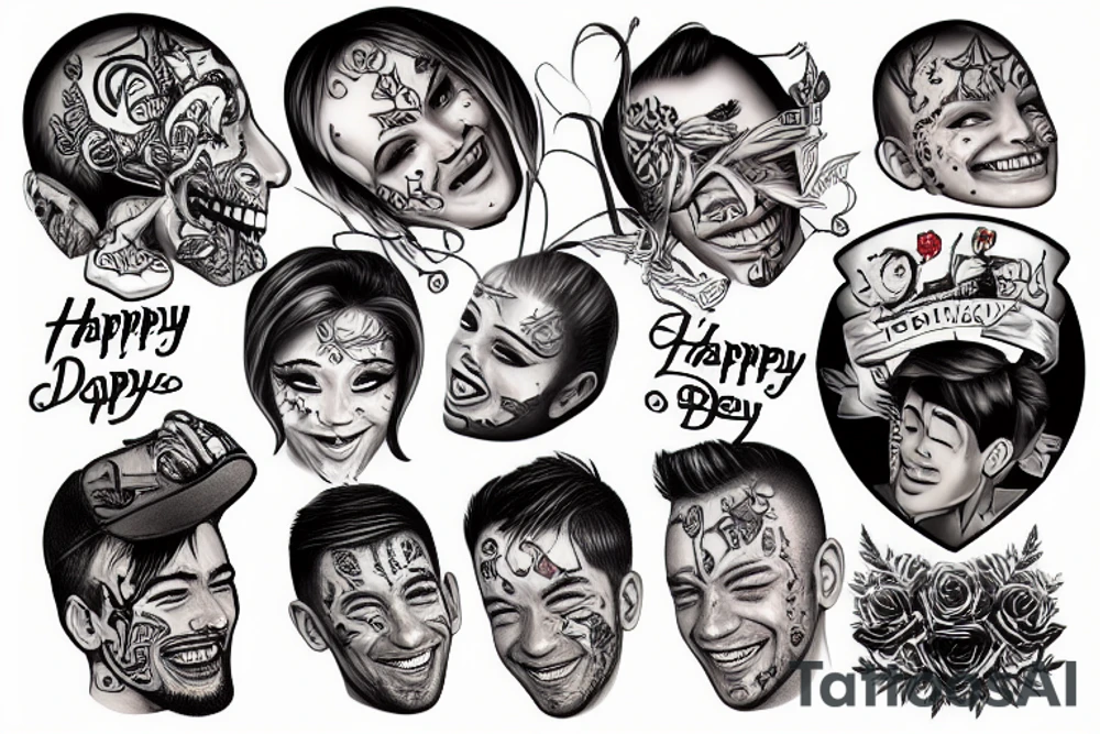 happy boy tattoo idea