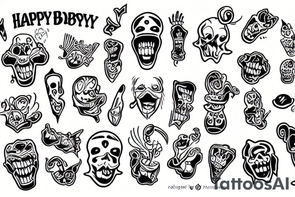happy boy tattoo idea