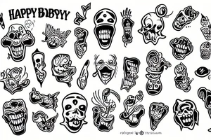 happy boy tattoo idea