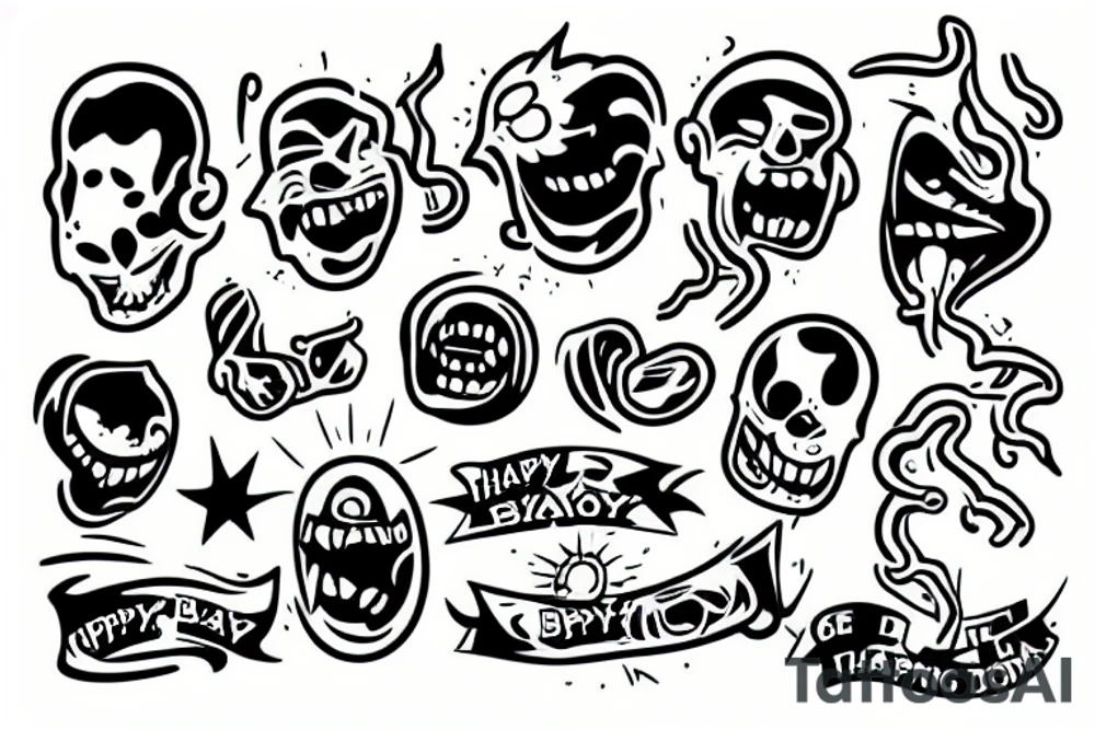 happy boy tattoo idea