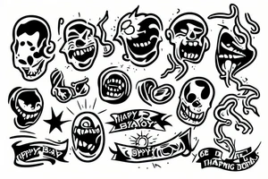 happy boy tattoo idea